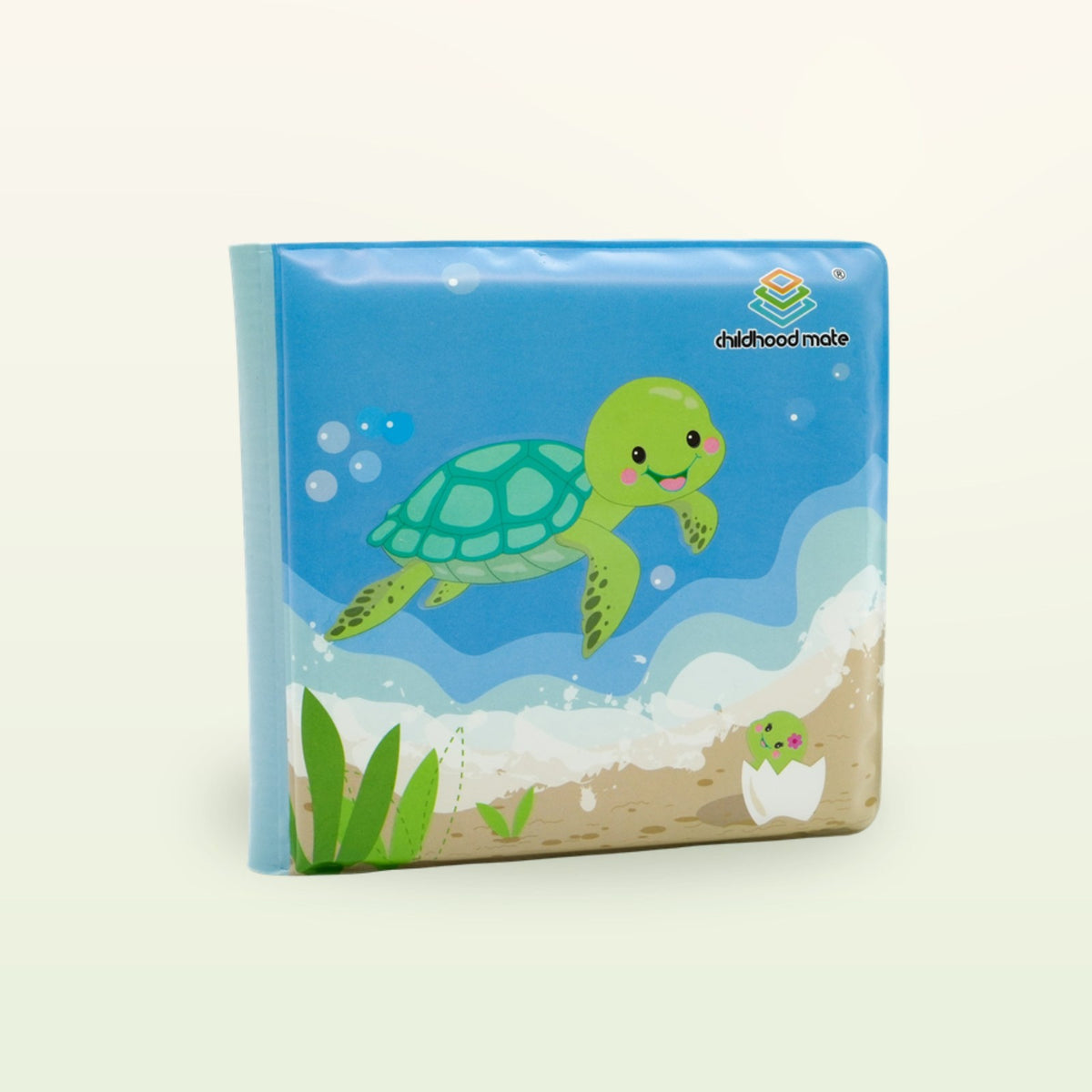 My First Book libro de baño «Bajo el agua» – libro de bañera resistente al agua con tortuga marina verde sobre fondo suave de color crema