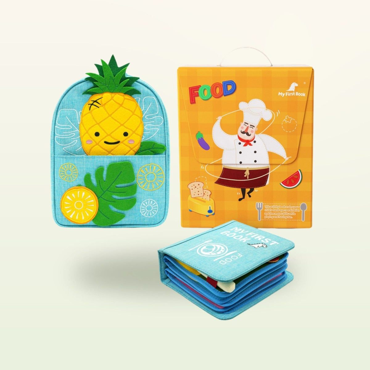 Envoltorio de regalo Pequeños gourmets azul claro