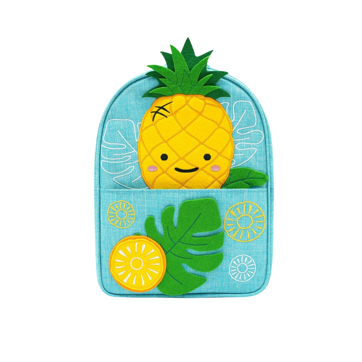 Children's backpack in Little Foodies design (blue) from My First Book – matching accessory for the quiet book