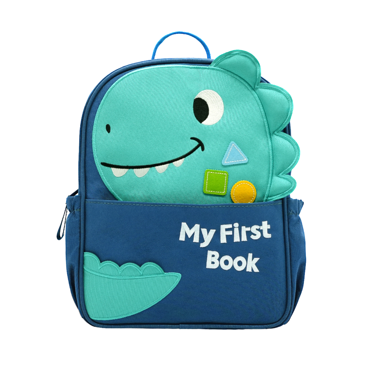 Mochila infantil con diseño Mi día a día (azul) de My First Book – accesorio a juego para el quiet book