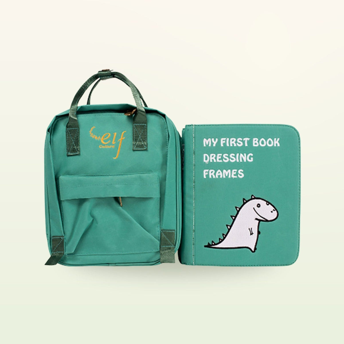 My First Book Kleiderschrank (grün) Quiet Book mit Rucksack Set