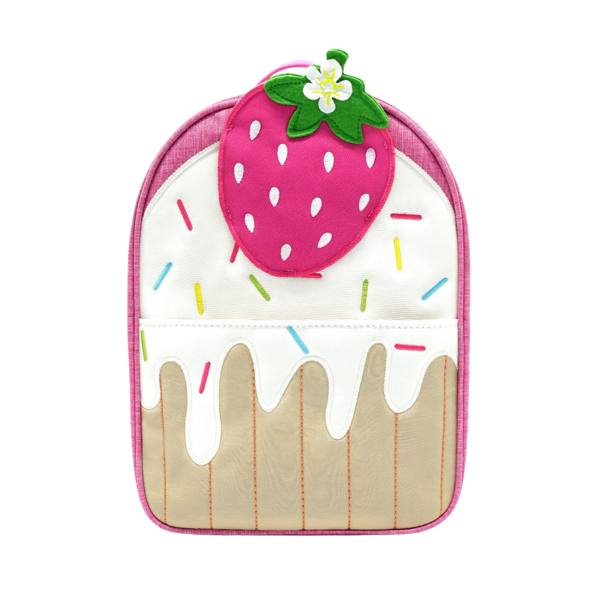 Children's backpack in Little Foodies design (pink) from My First Book – matching accessory for the quiet book